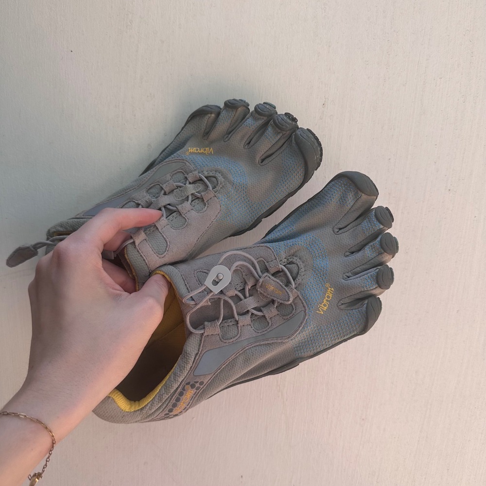Vibram FiveFingers W356 Barefoot Shoes Grey Blue Toe Sneakers Size 41